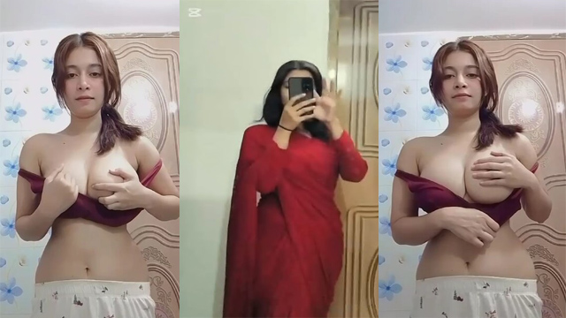 Beautiful GF Showing Pressing Her Bigboobs